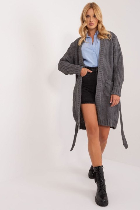 Sweter Kardigan Model BA-SW-1464.66 Dark Grey - Badu Badu Sweter Kardigan Model BA-SW-1464.66 Dark Grey - Badu Badu