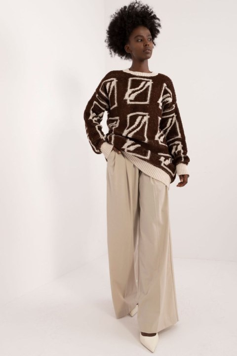 Sweter Damski Model BA-SW-0277.02 Dark Brown - Badu Badu Sweter Damski Model BA-SW-0277.02 Dark Brown - Badu Badu