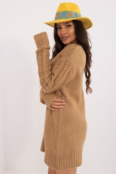 Sweter Damski Model BA-SW-0574.44 Camel - Badu Badu Sweter Damski Model BA-SW-0574.44 Camel - Badu Badu