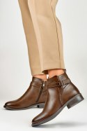 Botki Model CH2225BR Beige/Brown - PRIMO PRIMO Botki Model CH2225BR Beige/Brown - PRIMO PRIMO