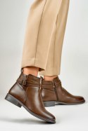 Botki Model CH2225BR Beige/Brown - PRIMO PRIMO Botki Model CH2225BR Beige/Brown - PRIMO PRIMO