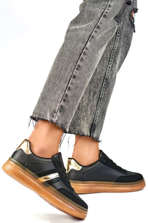 Buty Sportowe Model A185B Black/Beige - PRIMO PRIMO Buty Sportowe Model A185B Black/Beige - PRIMO PRIMO