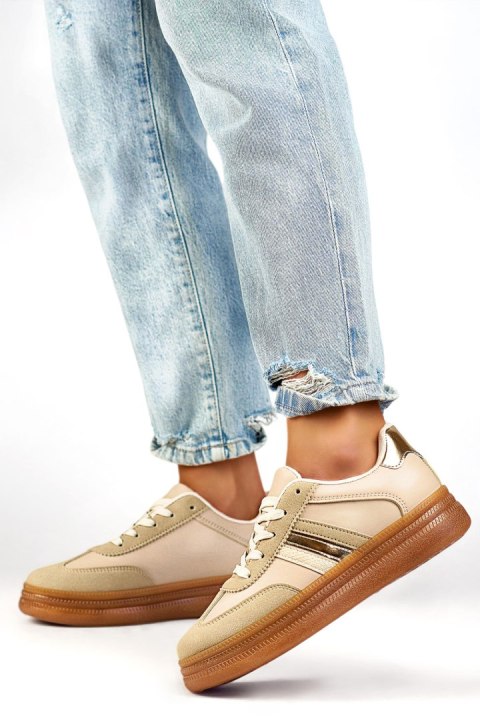 Buty Sportowe Model A185BE Beige - PRIMO PRIMO Buty Sportowe Model A185BE Beige - PRIMO PRIMO