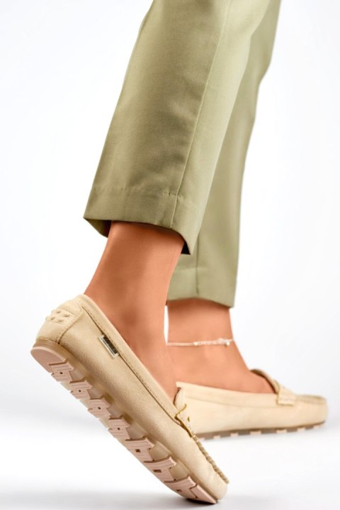 Mokasyny Model RQ032BE Beige - PRIMO PRIMO Mokasyny Model RQ032BE Beige - PRIMO PRIMO