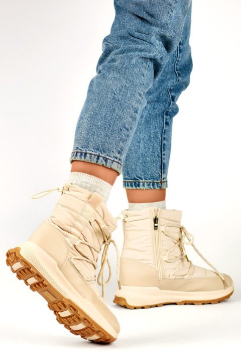Śniegowce Model 24-16321BE Beige - PRIMO PRIMO Śniegowce Model 24-16321BE Beige - PRIMO PRIMO