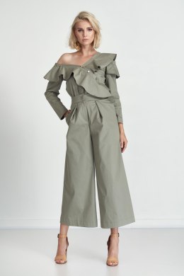 Spodnie Bawełniane spodnie kuloty 2099 Olive - Marselini Marselini