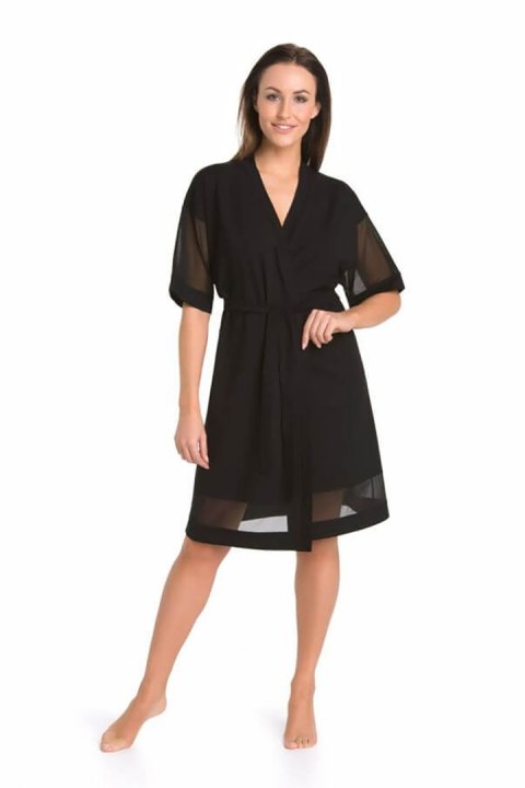 Szlafrok Damski Model Betti 2903 Black - Teyli Teyli Szlafrok Damski Model Betti 2903 Black - Teyli Teyli