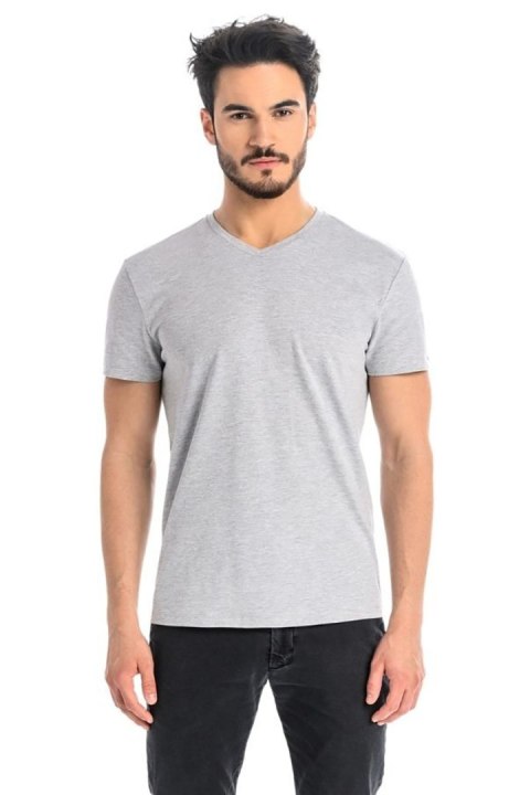 T-shirt Męski Model Dany V 1503 Grey - Teyli Teyli T-shirt Męski Model Dany V 1503 Grey - Teyli Teyli