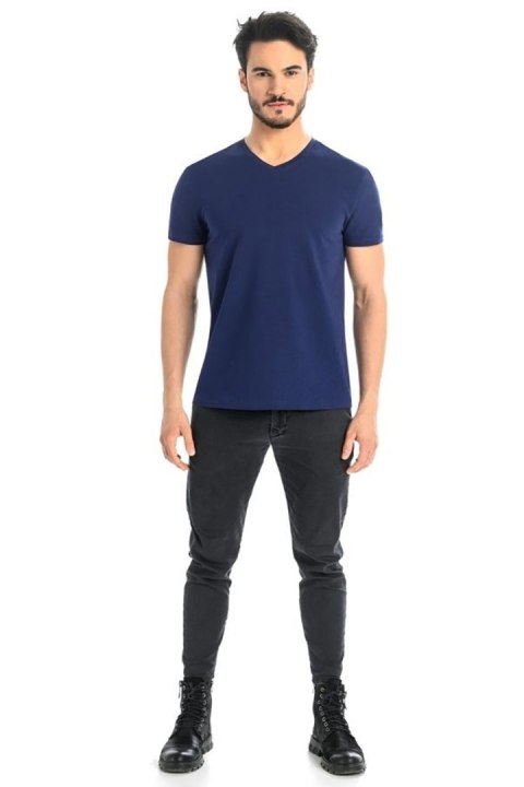 T-shirt Męski Model Dany V 1503 Navy - Teyli Teyli T-shirt Męski Model Dany V 1503 Navy - Teyli Teyli
