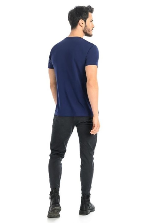 T-shirt Męski Model Dany V 1503 Navy - Teyli Teyli T-shirt Męski Model Dany V 1503 Navy - Teyli Teyli