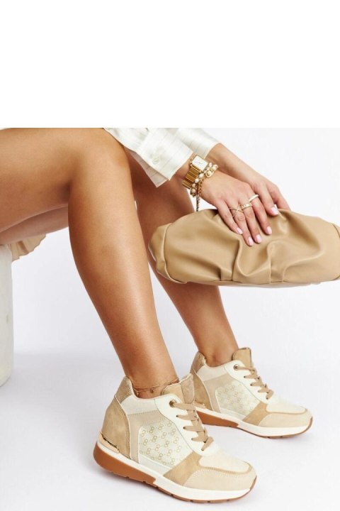 Beżowe sneakersy na koturnie Chestnut - Solea Solea