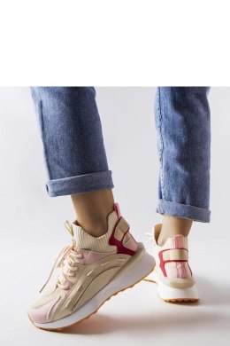 Beżowo-różowe materiałowe sneakersy Begins - Solea Solea