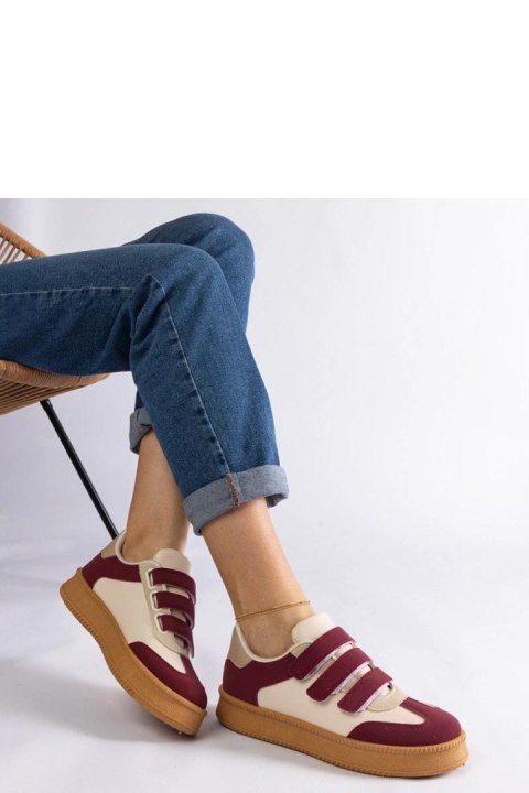 Bordowe sneakersy zapinane na rzepy Mena - Solea Solea Bordowe sneakersy zapinane na rzepy Mena - Solea Solea