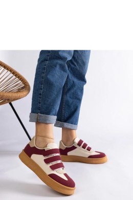 Bordowe sneakersy zapinane na rzepy Mena - Solea Solea