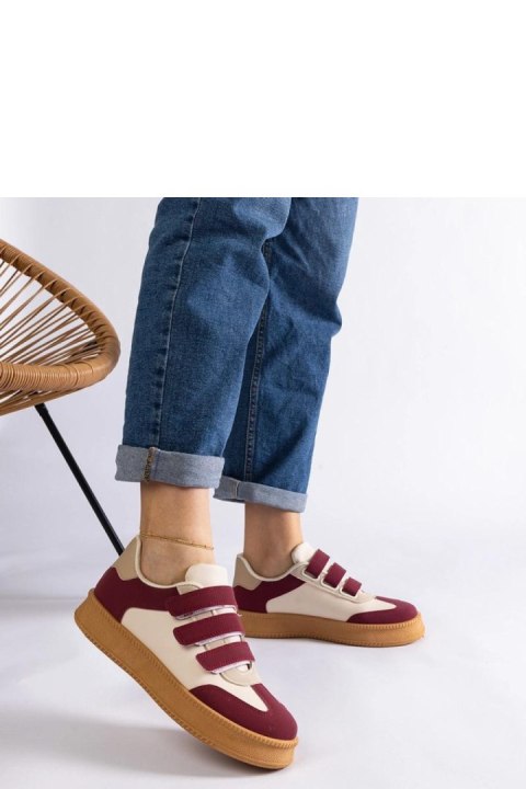 Bordowe sneakersy zapinane na rzepy Mena - Solea Solea Bordowe sneakersy zapinane na rzepy Mena - Solea Solea