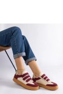 Bordowe sneakersy zapinane na rzepy Mena - Solea Solea Bordowe sneakersy zapinane na rzepy Mena - Solea Solea