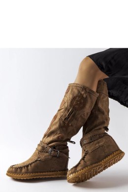 Ciemnobrązowe kozaki w stylu boho Putignano - Solea Solea