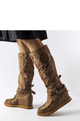 Ciemnobrązowe kozaki w stylu boho Putignano - Solea Solea