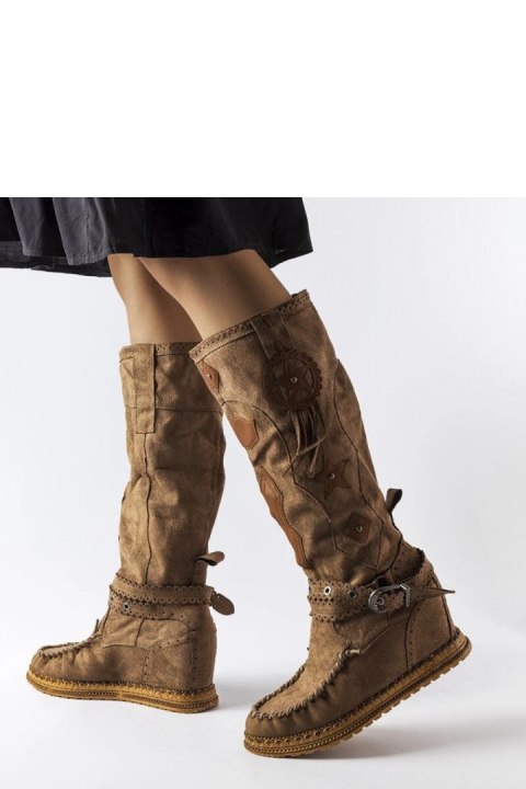 Ciemnobrązowe kozaki w stylu boho Putignano - Solea Solea Ciemnobrązowe kozaki w stylu boho Putignano - Solea Solea