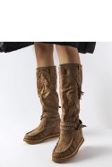 Ciemnobrązowe kozaki w stylu boho Putignano - Solea Solea Ciemnobrązowe kozaki w stylu boho Putignano - Solea Solea