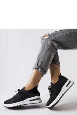 Czarne sneakersy zdobione połyskującą nitką Randolph - Solea Solea