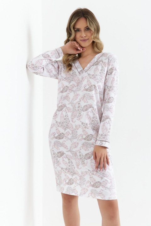 Koszulka nocna Koszula Nocna Model 425 White/Pink - Cana Cana Koszulka nocna Koszula Nocna Model 425 White/Pink - Cana Cana