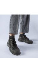 Zielone wysokie materiałowe trampki Casalma - Solea Solea Zielone wysokie materiałowe trampki Casalma - Solea Solea