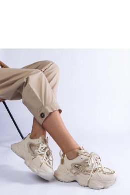 Beżowe sneakersy sportowe damskie na masywnej podeszwie Lien - Solea Solea