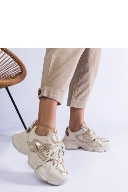 Beżowe sneakersy sportowe damskie na masywnej podeszwie Lien - Solea Solea