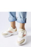 Beżowo-białe sneakersy ze złotym akcentem duffy - Solea Solea Beżowo-białe sneakersy ze złotym akcentem duffy - Solea Solea