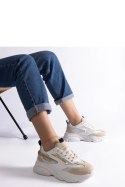 Beżowo-złote damskie sneakersy Milenka - Solea Solea Beżowo-złote damskie sneakersy Milenka - Solea Solea