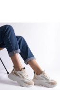 Beżowo-złote damskie sneakersy Milenka - Solea Solea Beżowo-złote damskie sneakersy Milenka - Solea Solea