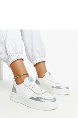 Biało-srebrne sneakersy na grubszej podeszwie Rumai - Solea Solea