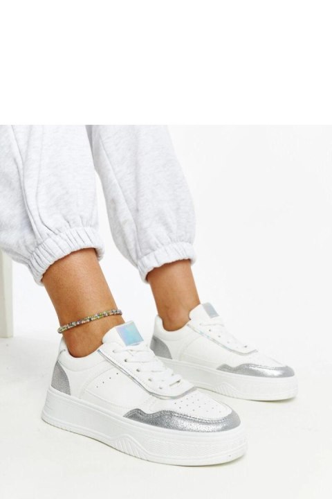 Biało-srebrne sneakersy na grubszej podeszwie Rumai - Solea Solea Biało-srebrne sneakersy na grubszej podeszwie Rumai - Solea Solea