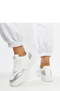 Biało-srebrne sneakersy na grubszej podeszwie Rumai - Solea Solea Biało-srebrne sneakersy na grubszej podeszwie Rumai - Solea Solea
