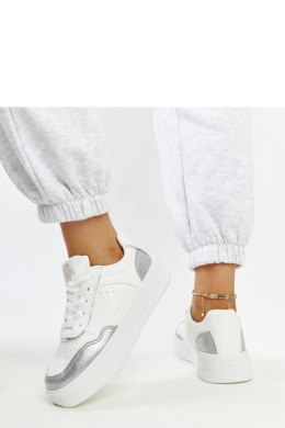 Biało-srebrne sneakersy na grubszej podeszwie Rumai - Solea Solea