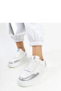 Biało-srebrne sneakersy na grubszej podeszwie Rumai - Solea Solea Biało-srebrne sneakersy na grubszej podeszwie Rumai - Solea Solea