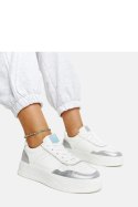 Biało-srebrne sneakersy na grubszej podeszwie Rumai - Solea Solea Biało-srebrne sneakersy na grubszej podeszwie Rumai - Solea Solea