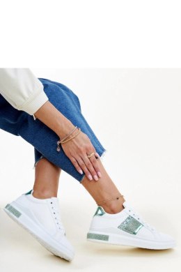 Biało-zielone sneakersy z cyrkoniami Giulia - Solea Solea