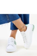 Biało-zielone sneakersy z cyrkoniami Giulia - Solea Solea Biało-zielone sneakersy z cyrkoniami Giulia - Solea Solea