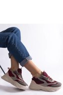 Bordowo-szare damskie sneakersy Milenka - Solea Solea Bordowo-szare damskie sneakersy Milenka - Solea Solea