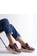 Bordowo-szare damskie sneakersy Milenka - Solea Solea Bordowo-szare damskie sneakersy Milenka - Solea Solea