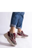 Bordowo-szare damskie sneakersy Milenka - Solea Solea Bordowo-szare damskie sneakersy Milenka - Solea Solea