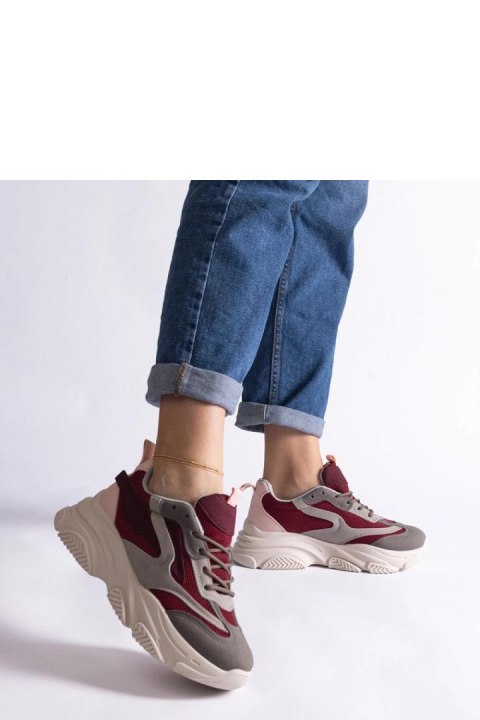Bordowo-szare damskie sneakersy Milenka - Solea Solea Bordowo-szare damskie sneakersy Milenka - Solea Solea