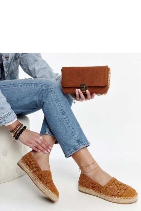 Brązowe koronkowe espadryle na platformie Samra - Solea Solea Brązowe koronkowe espadryle na platformie Samra - Solea Solea