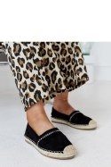 Czarne espadryle z cyrkoniami Abia - Solea Solea