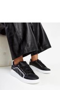 Czarne sneakersy na platformie z brokatem Fekete - Solea Solea Czarne sneakersy na platformie z brokatem Fekete - Solea Solea