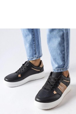 Czarno-złote sportowe sneakersy Parma - Solea Solea