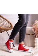 Czerwone wysokie trampki z koronką Bonifakima - Solea Solea Czerwone wysokie trampki z koronką Bonifakima - Solea Solea