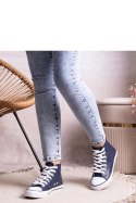 Granatowe wysokie trampki z eco skóry Bonifaca - Solea Solea Granatowe wysokie trampki z eco skóry Bonifaca - Solea Solea